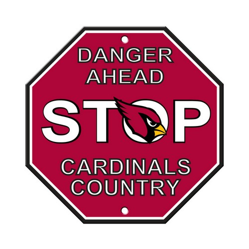 Arizona Cardinals Sign 12x12 Plastic Stop Style