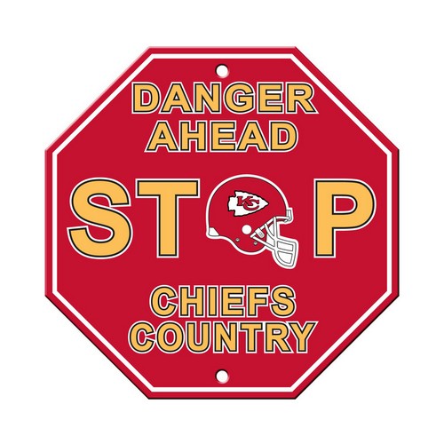 Kansas City Chiefs Sign 12x12 Plastic Stop Style