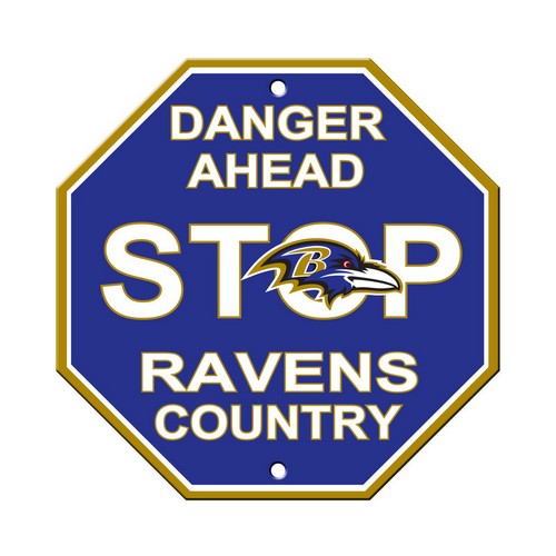 Baltimore Ravens Sign 12x12 Plastic Stop Style