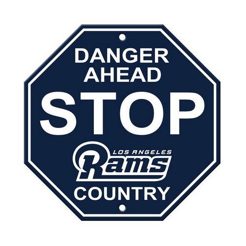 Los Angeles Rams Sign 12x12 Plastic Stop Style