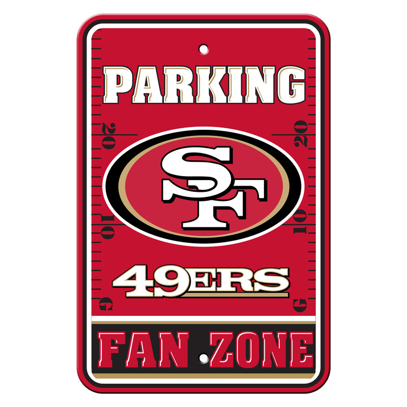 San Francisco 49ers Sign - Plastic - Fan Zone Parking - 12 in x 18 in