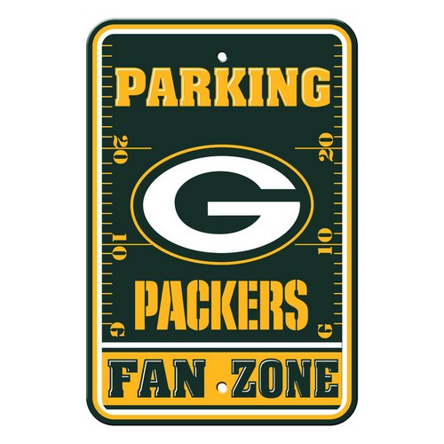 Green Bay Packers Sign - Plastic - Fan Zone Parking - 12 in x 18 in