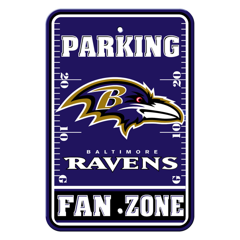 Baltimore Ravens Sign - Plastic - Fan Zone Parking - 12 in x 18 in