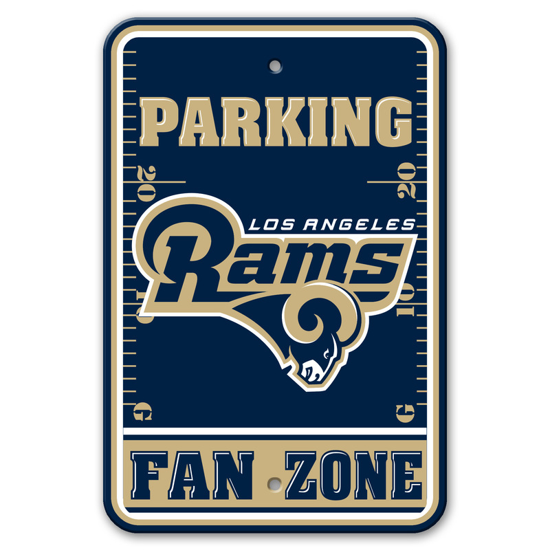 Los Angeles Rams Sign - Plastic - Fan Zone Parking - 12 in x 18 in