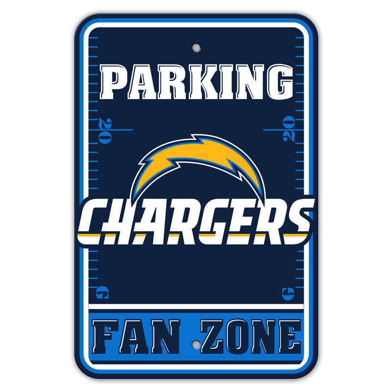 Los Angeles Chargers Sign 12x18 Plastic Fan Zone Parking Style