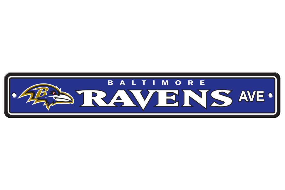 Baltimore Ravens Sign 4x24 Plastic Street Style