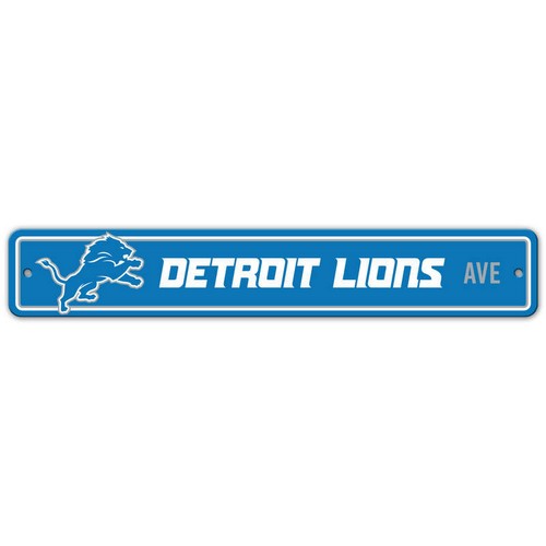 Detroit Lions Sign 4x24 Plastic Street Style