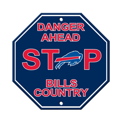 Buffalo Bills Sign 12x12 Plastic Stop Style