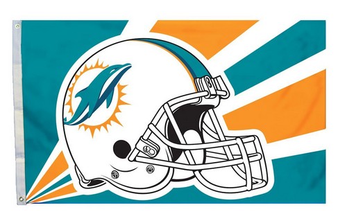 Miami Dolphins Flag 3x5 Helmet Design