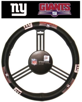 New York Giants Steering Wheel Cover Leather Style