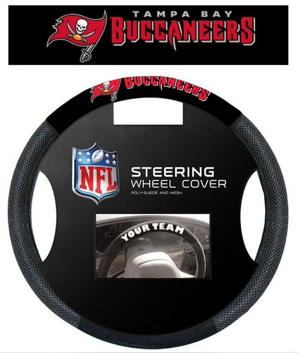 Tampa Bay Buccaneers Steering Wheel Cover Mesh Style