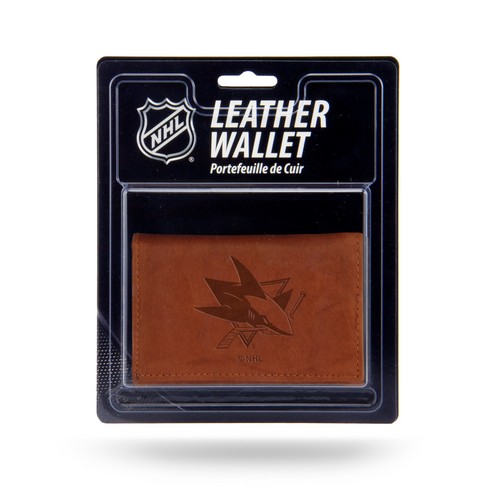 San Jose Sharks Wallet Trifold Leather Embossed