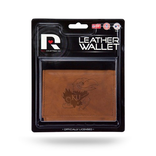 Kansas Jayhawks Wallet Trifold Leather Embossed