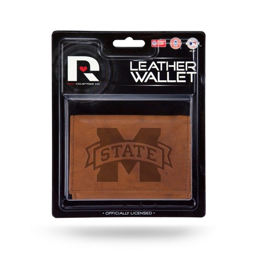 Mississippi State Bulldogs Wallet Trifold Leather Embossed