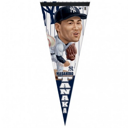 New York Yankees Pennant 12x30 Premium Style Masahiro Tanaka Caricature Design