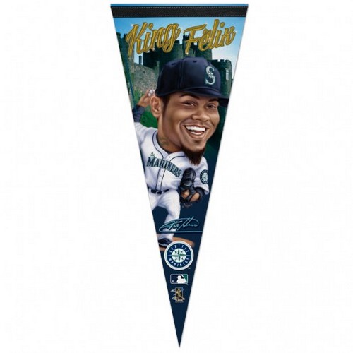 Seattle Mariners Pennant 12x30 Premium Style Felix Hernandez Design