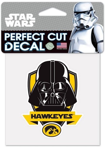 Iowa Hawkeyes Decal 4x4 Perfect Cut Color Star Wars Darth Vader Design