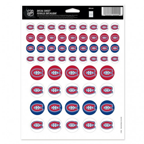 Montreal Canadiens Decal 8.5x11 Vinyl Sticker Sheet Mini Decals