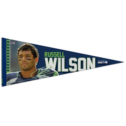 Seattle Seahawks Pennant 12x30 Premium Style Russell Wilson Design