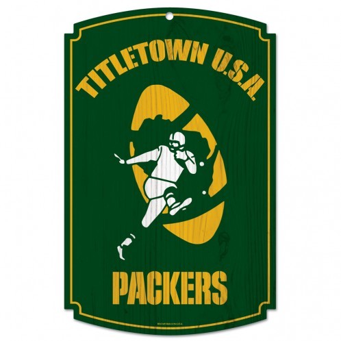 Green Bay Packers Sign 11x17 Wood Title Town Design