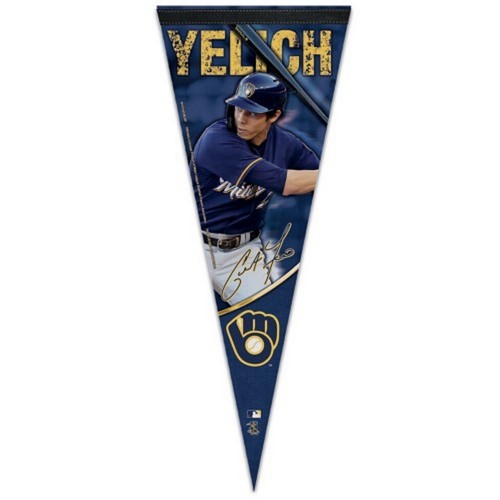 Milwaukee Brewers Pennant 12x30 Premium Style Christian Yelich Design