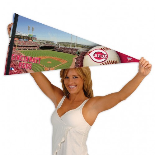 Cincinnati Reds Pennant 17x40 Premium Style Stadium Design