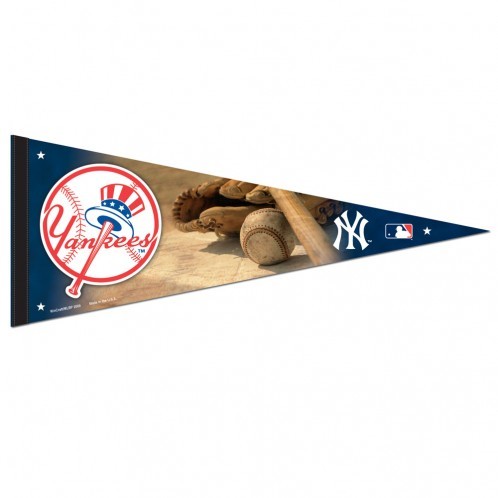 New York Yankees Pennant 12x30 Premium Style Ball and Glove Design Alternate