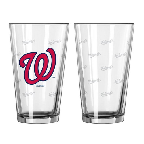 Washington Nationals Glass Pint Satin Etch 2 Piece Set