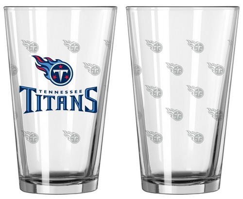 Tennessee Titans Glass Pint Satin Etch 2 Piece Set