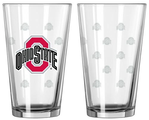 Ohio State Buckeyes Satin Etch Pint Glass Set