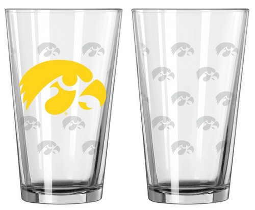 Iowa Hawkeyes Glass Pint Satin Etch 2 Piece Set