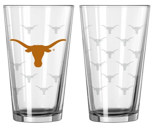 Texas Longhorns Glass Pint Satin Etch 2 Piece Set