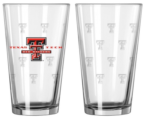 Texas Tech Red Raiders Glass Pint Satin Etch 2 Piece Set