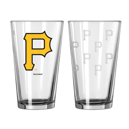 Pittsburgh Pirates Glass Pint Satin Etch 2 Piece Set