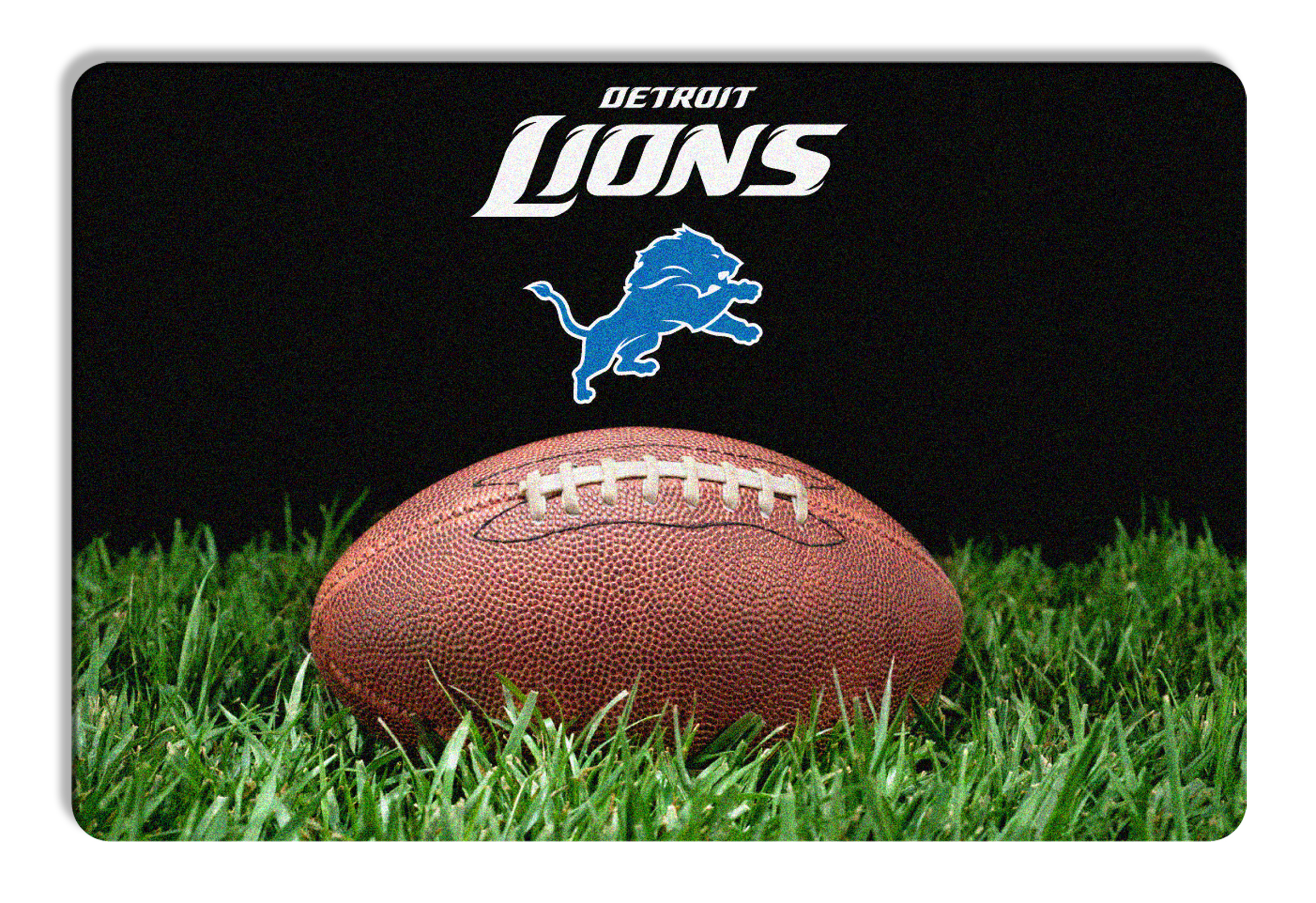 Detroit Lions Pet Bowl Mat Classic Football Size Large