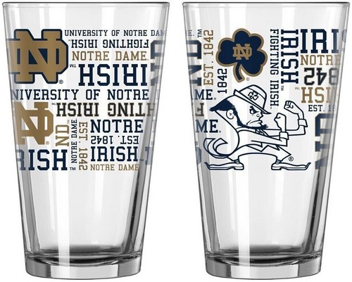 Notre Dame Fighting Irish Glass Pint Spirit Style