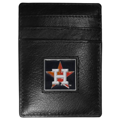 Houston Astros Wallet Leather Money Clip Card Holder