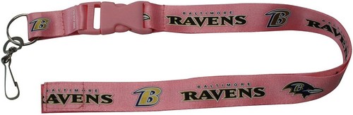 Baltimore Ravens Lanyard Breakaway with Key Ring Style Pink Design