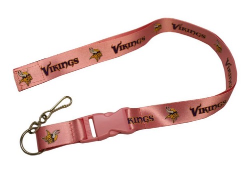 Minnesota Vikings Lanyard - Breakaway with Key Ring - Pink