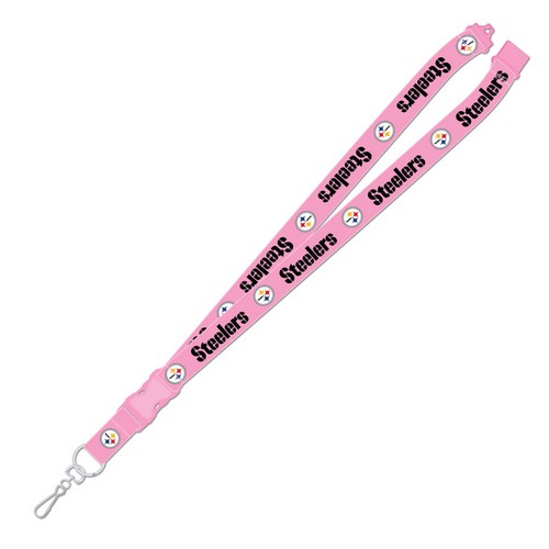 Pittsburgh Steelers Lanyard Breakaway with Key Ring Style Pink Design