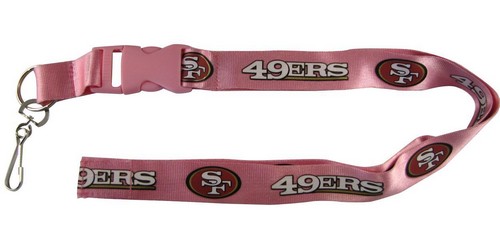 San Francisco 49ers Lanyard - Breakaway with Key Ring - Pink