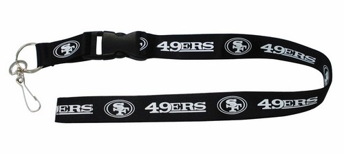 San Francisco 49ers Lanyard Breakaway with Key Ring Style Blackout Design