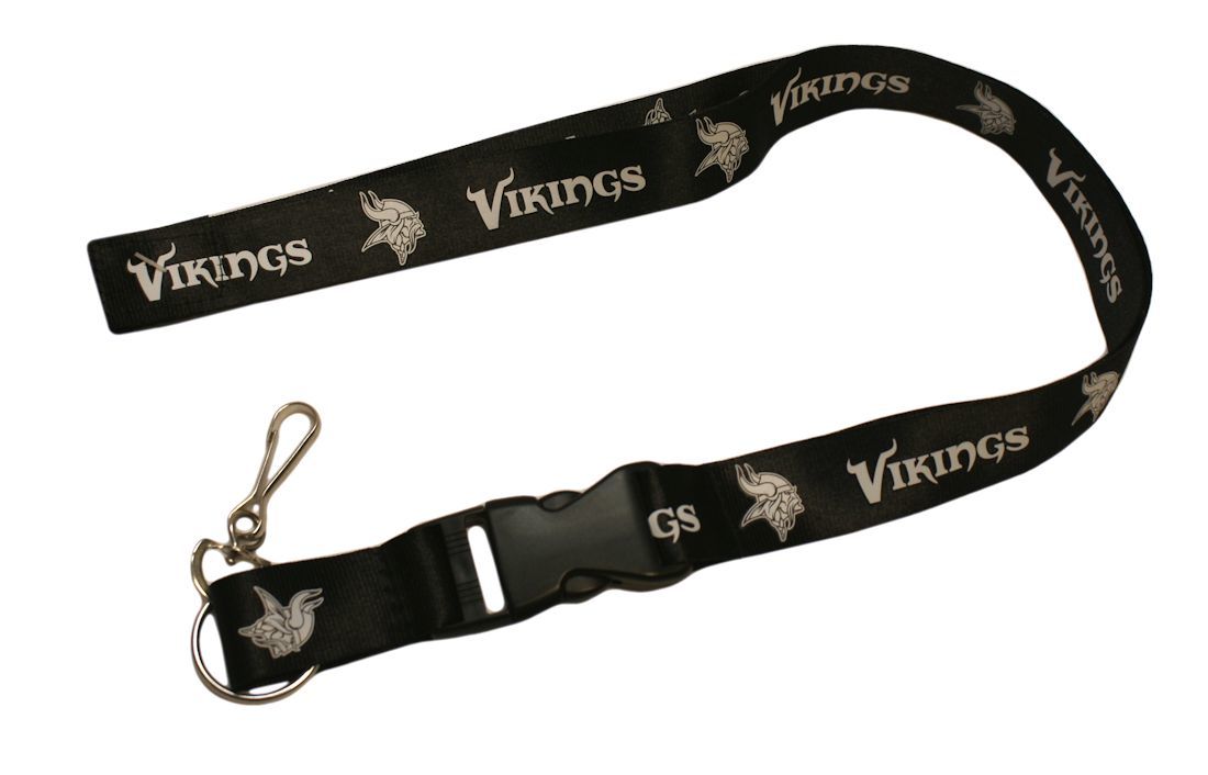 Minnesota Vikings Lanyard - Breakaway with Key Ring - Blackout