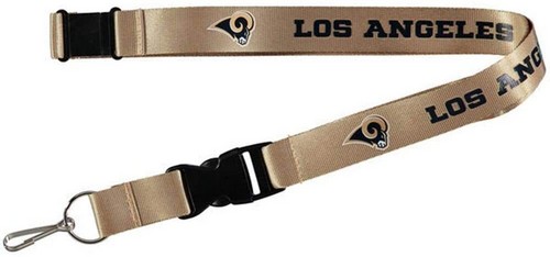 Los Angeles Rams Lanyard Breakaway with Key Ring Style Gold