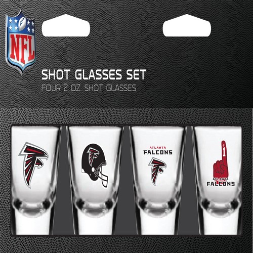 Atlanta Falcons Shot Glass 2oz 4 Pack