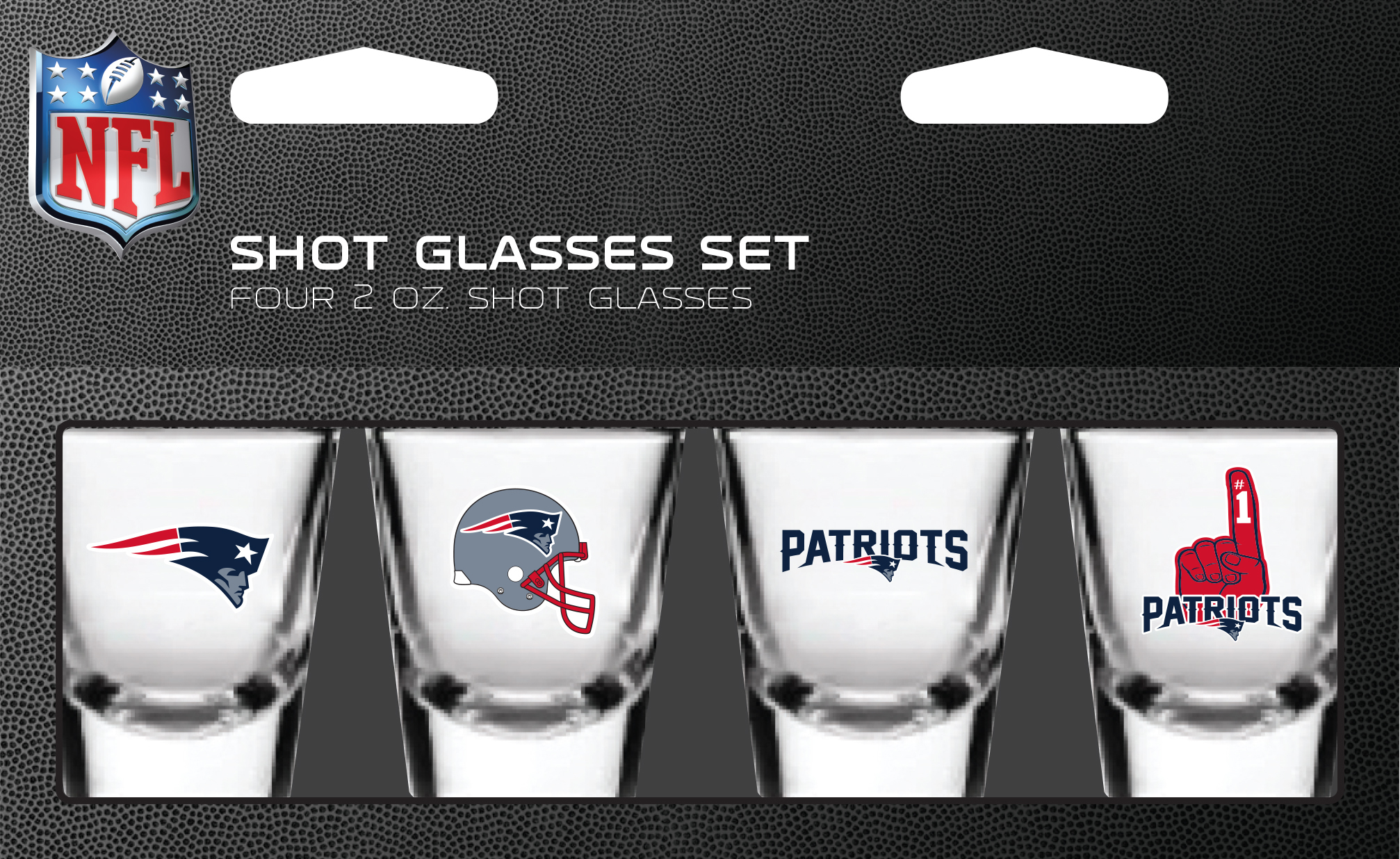 New England Patriots Shot Glass 2oz 4 Pack