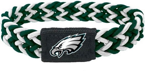 Philadelphia Eagles Bracelet Braided Dark Green and White