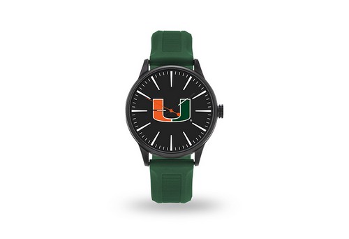 Miami Hurricanes Watch Men's Cheer Style with Green Watch Band