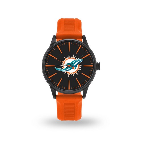 Miami Dolphins Watch Men's Cheer Style with Orange Watch Band