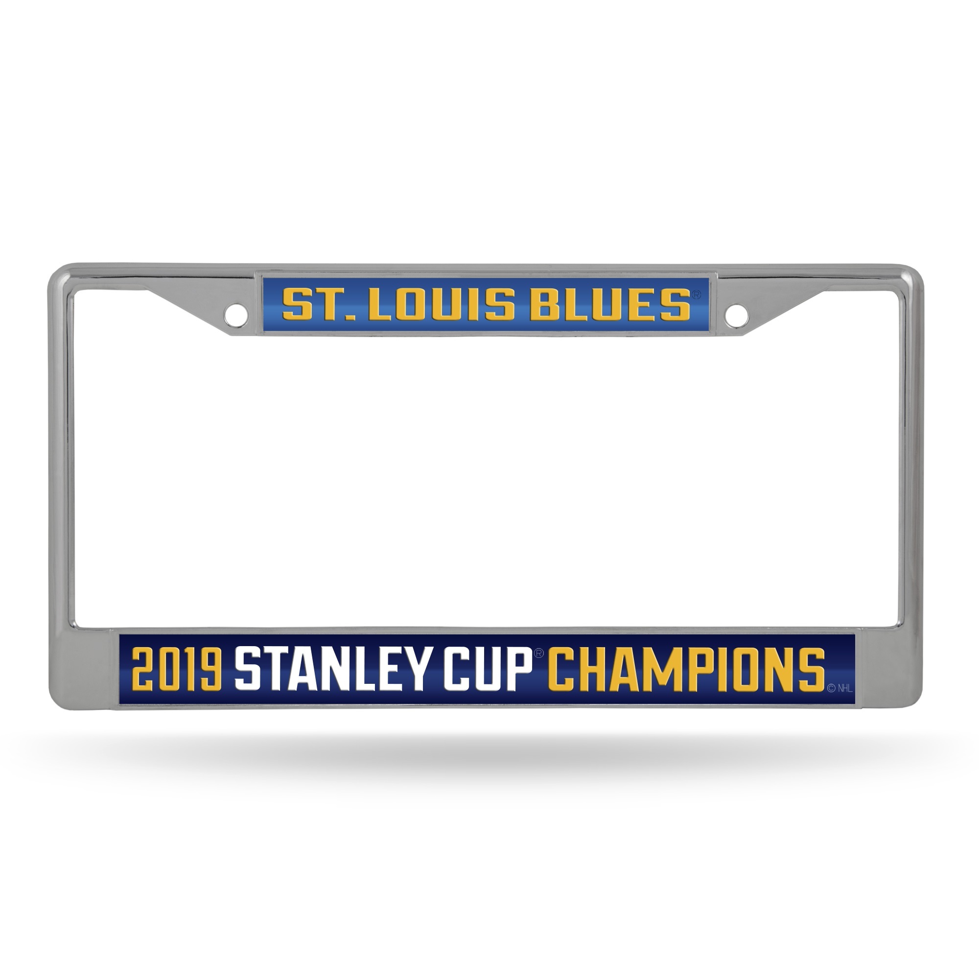 St. Louis Blues License Plate Frame Laser Cut Chrome 2019 Stanley Cup Champs